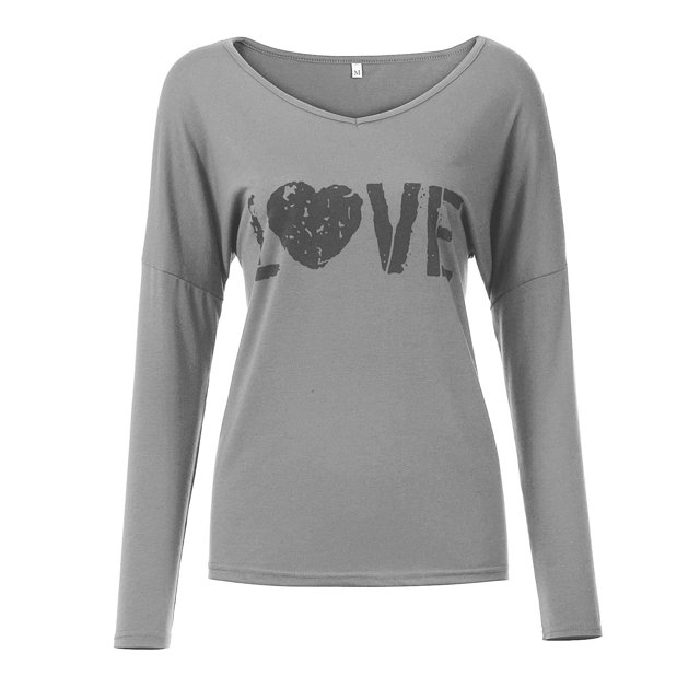 Mode Femme Pull Col en V Manches Longues Imprimé Loisirs