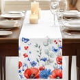 thumbnail image 3 of Table Runners 70 Inches Long Dress Scarves, Blue Red Flowers Farmhouse Coffee/Dining/Kitchen Table Decor, Holiday Table Runner, Elegant Spring Floral Butterfly Watercolor 13x70 Inch, 3 of 9