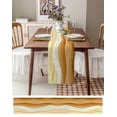 thumbnail image 6 of Hokiten Table Runners 36 Inches Long Dress Scarves, Yellow Brown Farmhouse Kitchen/Dining Table Runner, Short Coffee Tablerunners, Gradient Wave Stripes Modern Geometric 13x36 Inch, 6 of 7
