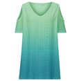 thumbnail image 6 of Women Cold Shoulder Tops Short Sleeve V Neck Summer Tee 2025 Fashion Outfits Casual Gradient Color T Shirts, 6 of 7