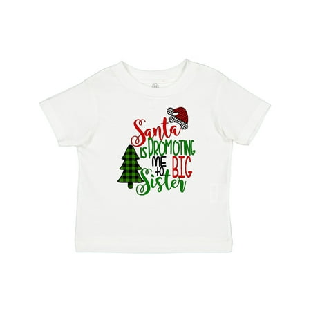 

Inktastic Santa is Promoting Me to Big Sister Green Plaid Tree Gift Baby Girl T-Shirt