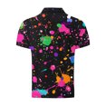 thumbnail image 4 of Blusa y camisa de manga corta con cuello vuelto para hombre, blusa de manga larga con solapa y botones estampados, blusa de poliéster para hombre, 4 of 5
