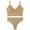 Beige, variant on Ohufall Women Seamless Tanks Tops Bra and Panties Sets Underwear Suit Wireless Ribbed Crop Top Bra+ Panty Sets Yoga Sport Bikini Set