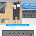 thumbnail image 5 of JcBlaon Power Strip Surge Protector with USB Ports Multiple Outlets, 5ft Flat Plug Extension Cord, Black, 5 of 10