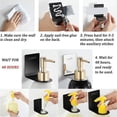 thumbnail image 4 of Soporte dispensador de jabón montado en la pared, soporte para champú de acero inoxidable, color negro, 3 piezas, sin perforación, para cocina y baño, 33mm, 4 of 5