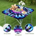 thumbnail image 4 of Colorful Tie Dye Mandala Pattern Square Fitted Tablecloth with Elastic Edge,Square Table Cover,Washable Elastic Table Cover for Home Kitchen Party Decor 34"x34", 4 of 6