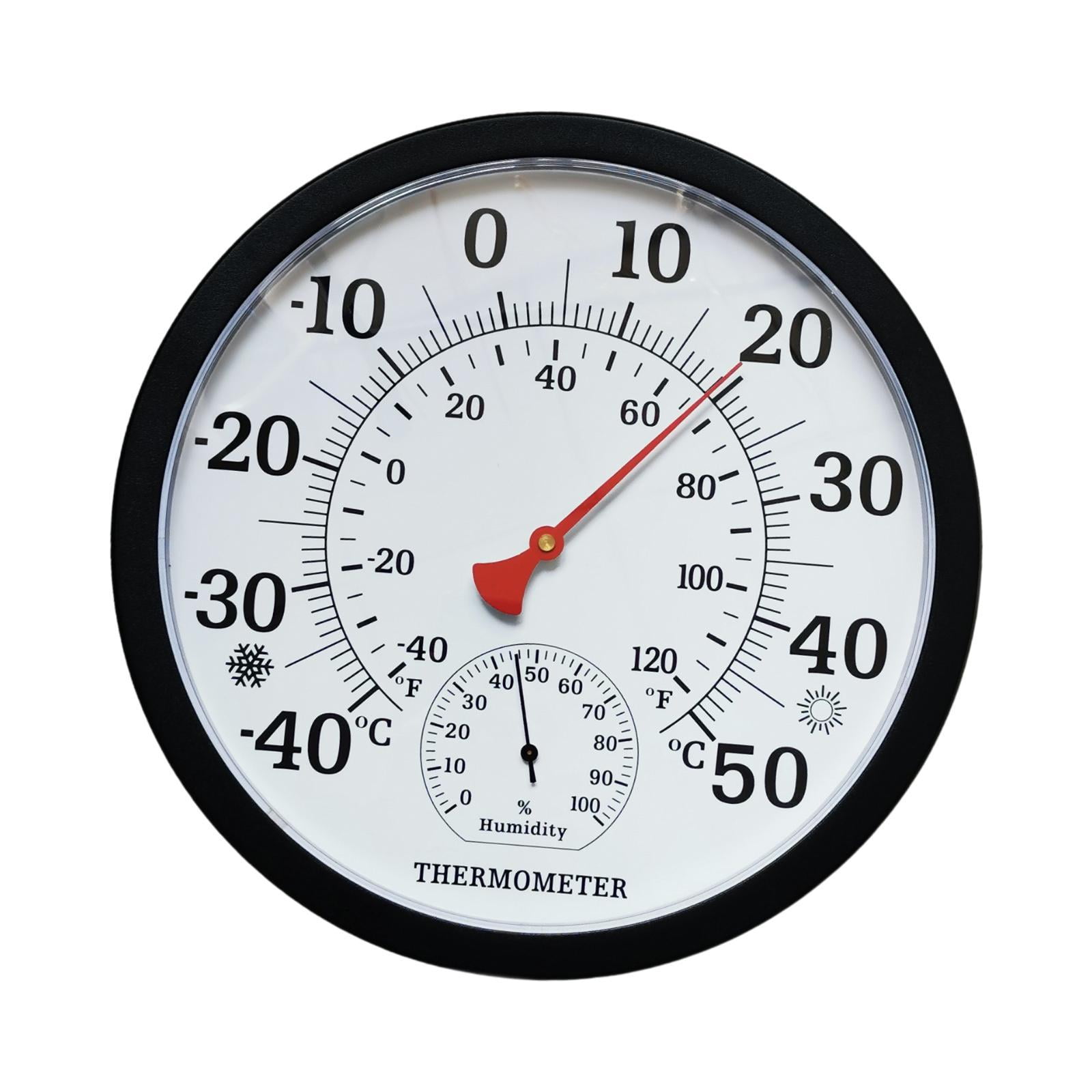 Bothyi Fine Font Temperature Humidity Meter Weather Measuring Device Sturdy Black Casing Hygrometer Thermometer for Home Barn Office