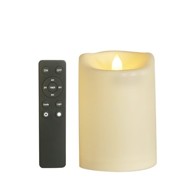 6"x4" Battery Operated Flameless LED Pillar Candle, Outdoor Waterproof Flickering Light with Remote & Timer for Halloween Party Wedding Party Home Decoration, 1 Pack