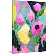 Marmont Hill "Bold Flowers" by Jill Lambert Painting Print on Wrapped Canvas
