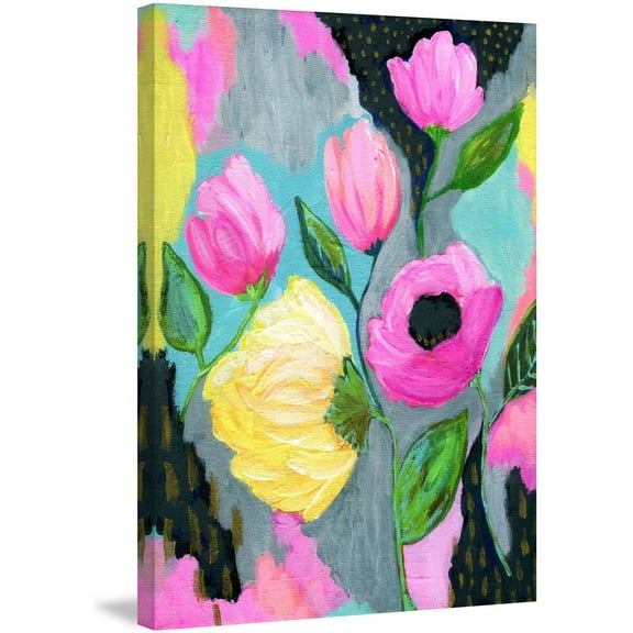 Marmont Hill "Bold Flowers" by Jill Lambert Painting Print on Wrapped Canvas