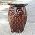 thumbnail image 2 of Catalina Wise Owl Ceramic Garden Stool in Brown, 2 of 3