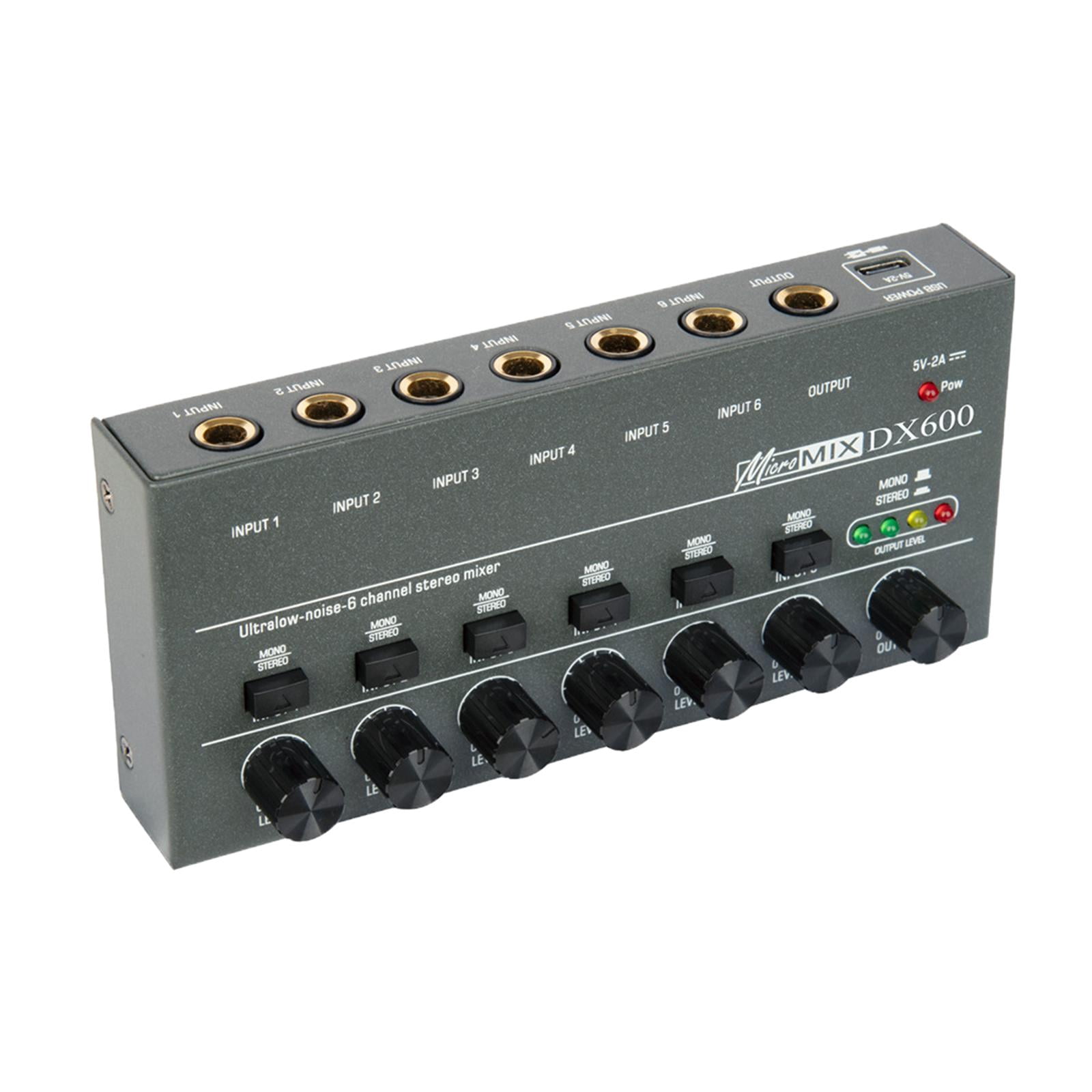 LeeQinersw 6 Input Audio Mixer, Audio Mixer for Professional And Beginners, 6 Channel Audio