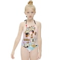 thumbnail image 3 of Cuphead Characters Children's One-piece Swimwear Halterneck Swimsuit Summer Beach Girl's Bathing Suits Breathable Beachwear, 3 of 7