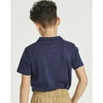 thumbnail image 3 of Real Essentials 3 Pack: Boys' Short Sleeve Jersey Cotton Polo Shirt - Uniform Performance (Ages 4-18), 3 of 5