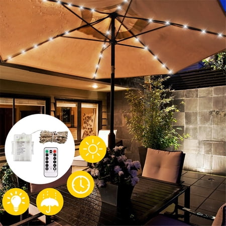 Strings Lights Patio Umbrella Lights 104 Leds 8 Lighting Modes With Remote Control Battery Operated Waterproof 8 Strings Lights For Indoor Outdoor Rgb Battery Not Included Walmart Canada