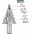 thumbnail image 1 of 5-35mm Step Drill Bit, Round Shank, Titanium Plated (Silver 5-35mm [Round Shank]) for Tool Room, 1 of 4
