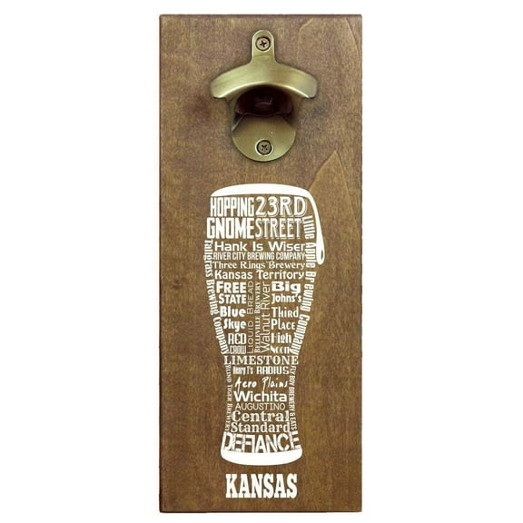 Kansas Craft Beer Typography Cap Catching Magnetic Bottle Opener