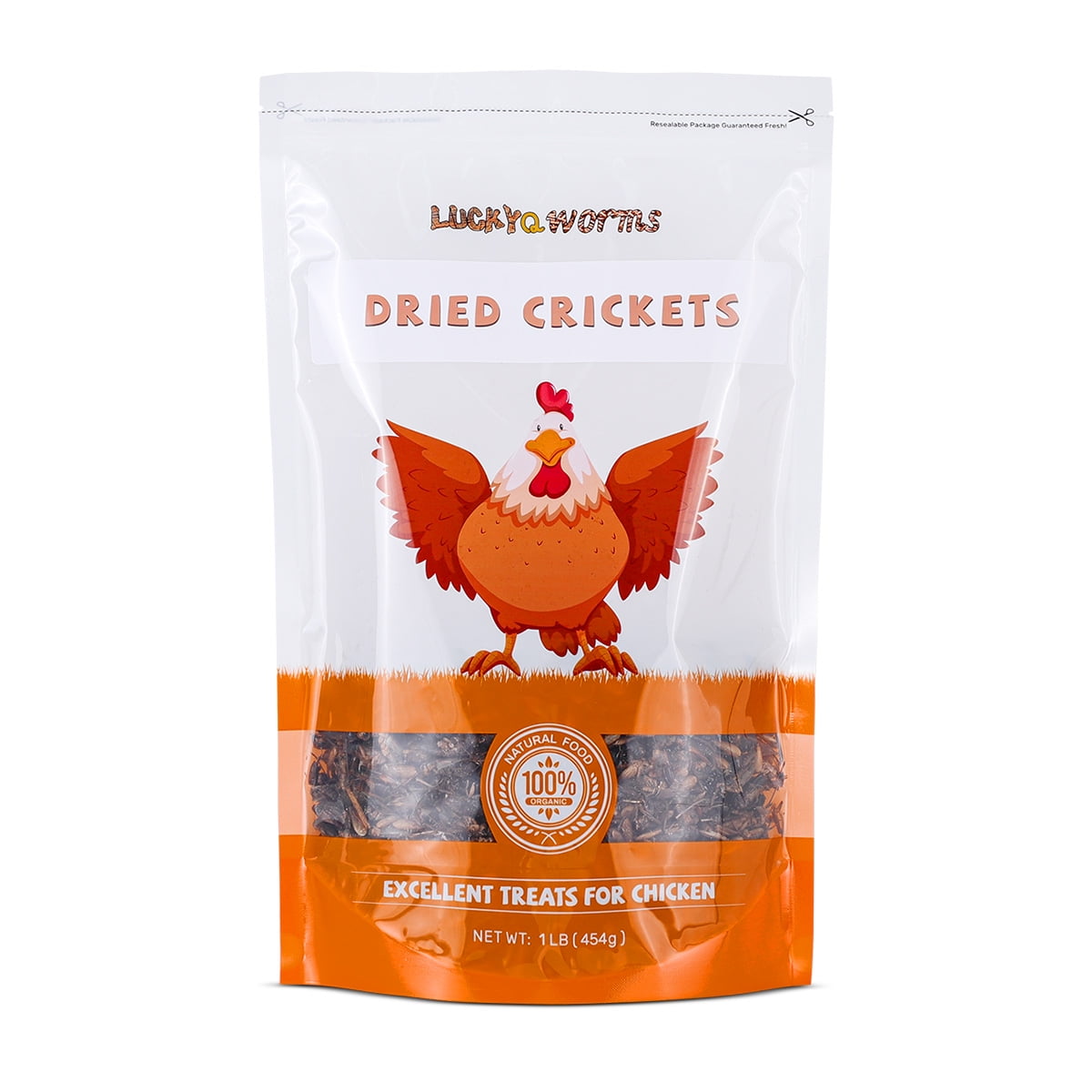 LuckyQworms Cricket Protein Treats – 1lb All-Natural Dried Crickets – Great for Chickens, Birds, Lizards & Frogs – USA Bug Snack