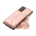 thumbnail image 3 of Galaxy S20 Plus Case 6.7 Inch, Built-in Stand Wallet Case, Adjustable Crossbody Shoulder Strap, Slim Fit Lightweight Case, Synthetic Leather Protective Card Holder Cover (Rosegold), 3 of 10