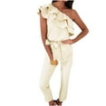 thumbnail image 1 of Moda mujer vendaje sólido hombro frío tirantes Cami pantalones bolsillos mono Fridja  alkflakhf37644, 1 of 7