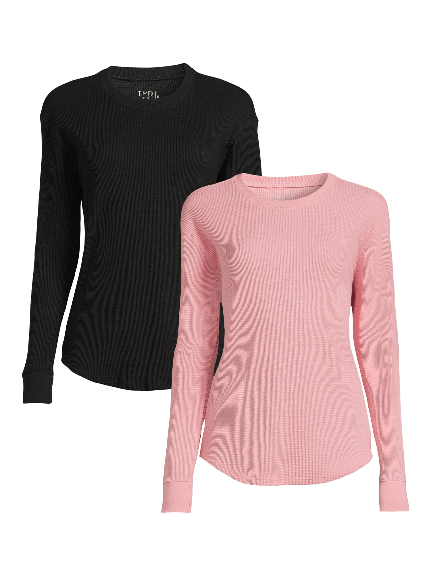 Time & Tru Women's Long-Sleeve Thermal Top 2-Pack, Sizes XS-XXXL