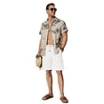 thumbnail image 6 of GENTS BLISS Cargo Men Linen Shorts Elastic Waist Drawstring Shorts for Men Summer Beach Shorts with Pockets, 6 of 10