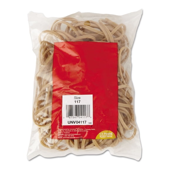CCOCC Rubber Bands, Size 117, 7 x 1/8, 50 Bands/1/4lb Pack Strong Elastic Hold for Office, Home and Shipping Use