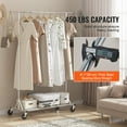 thumbnail image 3 of VEVOR Portant à Vêtements avec Roulettes, Portant à Vêtements Robuste, Portant à Vêtements Commercial pour Suspendre les Vêtements avec Zone de Rangement Inférieure, Capacité de Charge de 450 lbs, Hauteur Réglable et Longueur Extensible, 3 of 9