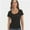 Black, variant on Women's Scoop Neck Short Sleeve T Shirt Slim Fit Sexy Tops