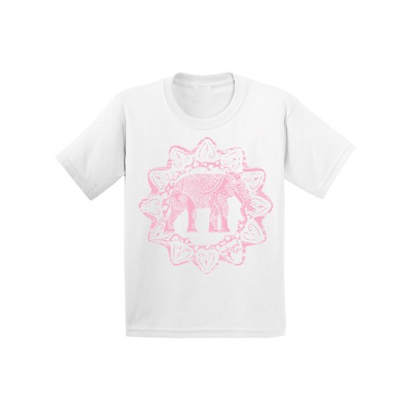 Awkward Styles Pink Elephant Toddler Shirt Patterned Shirt for Kids Tracery Tshirt for Children Indian Pattern T-Shirt for Girls Gifts for Kids Elephant Shirts for Boys Animal Unisex T-Shirt for Kids