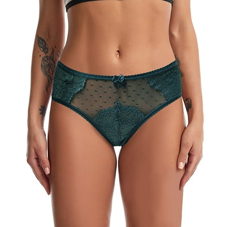 

KaLI_store Lace Panties Women s Cotton Underwear Breathable Solid Comfortable High Waist Soft Briefs Panties for Women