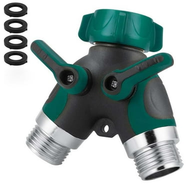 2 Way Hose Splitter, Garden Heavy Duty Water Splitter, Garden Faucet Splitter, Garden Water Hose Connector Splitter with Shut Off Valve