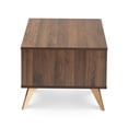 thumbnail image 4 of Baxton Studio Edel Table Basse en Bois Fini Noyer Brun et Or, 4 of 11