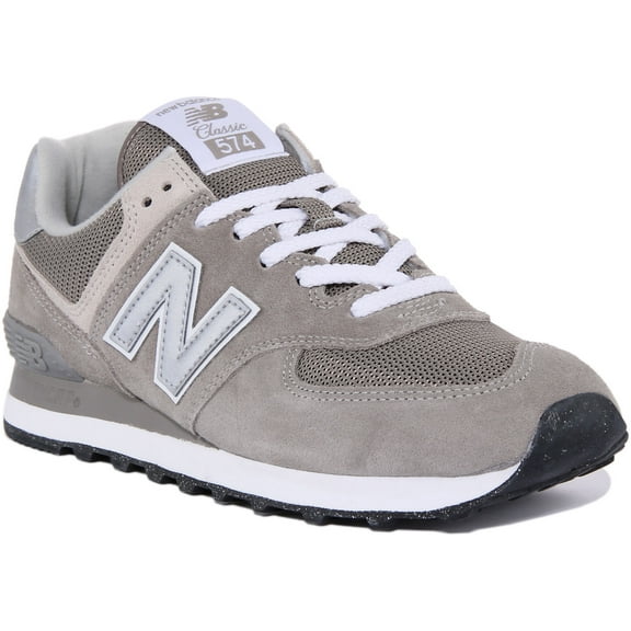 New Balance WL574EVG Women's Low Top Lace Up Suede Mesh Trainers In Grey Size 5