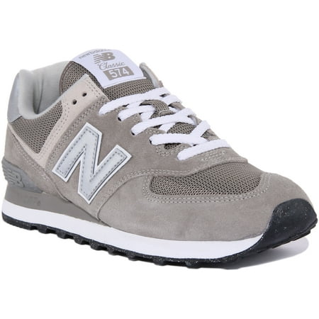 New Balance WL574EVG Women's Low Top Lace Up Suede Mesh Trainers In Grey Size 5.5