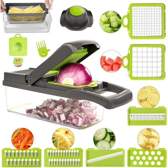 Mandolin Slicer Newest Design Vegetable Chopper, 11 In 1 Mandoline Slicer Adjustable Vegetable Cutter, Vegetable Cutter With Julienne Grater Include C
