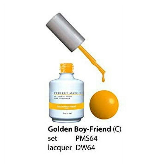 LECHAT Perfect Match Pair of Soak off Gel   Matching Nail Polish - PMS64 Golden Boy-Friend