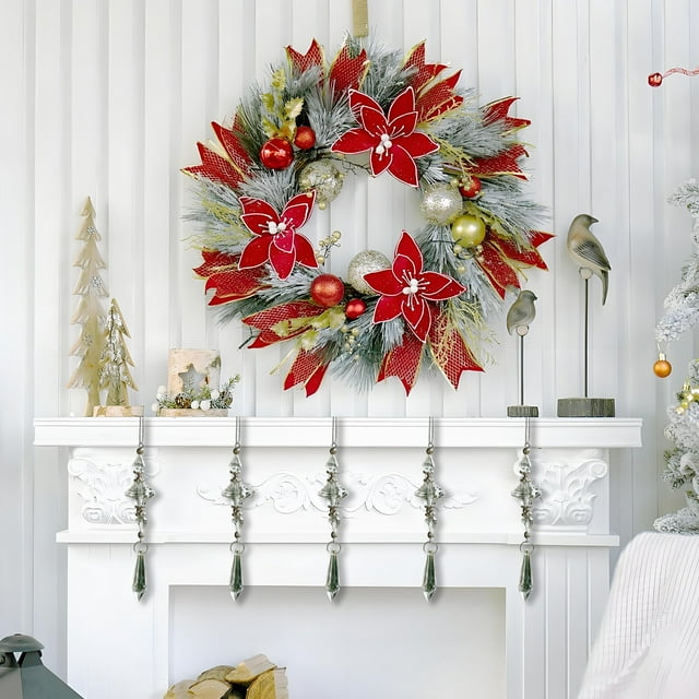 Adorno colgante de árbol de Navidad | Decoración colgante de metal acrílico transparente | 0.98 x 13.5 in Plástico duradero | Exquisito detalle festivo | Decoración de exhibición navideña versátil