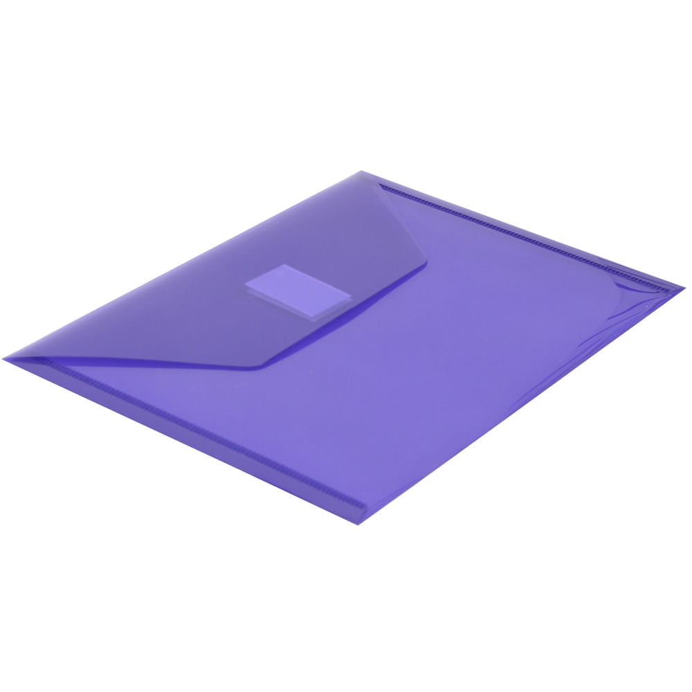 JAM Paper Plastic Envelopes with Hook & Loop Closure, Index, 5 1/2 x 7 1/2, Purple, 3/Pack