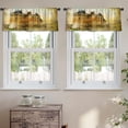 thumbnail image 2 of LALILO Kitchen Curtain Valance Sketch Pumpkin Pumpkins Rod Pocket Window Curtain 52"x 18" Set of 2, 2 of 7