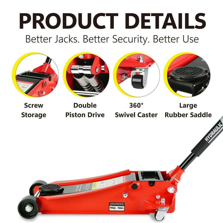 Seizeen Aluminum Automotive 4-Ton Floor Jack, Low Profile Car Lift