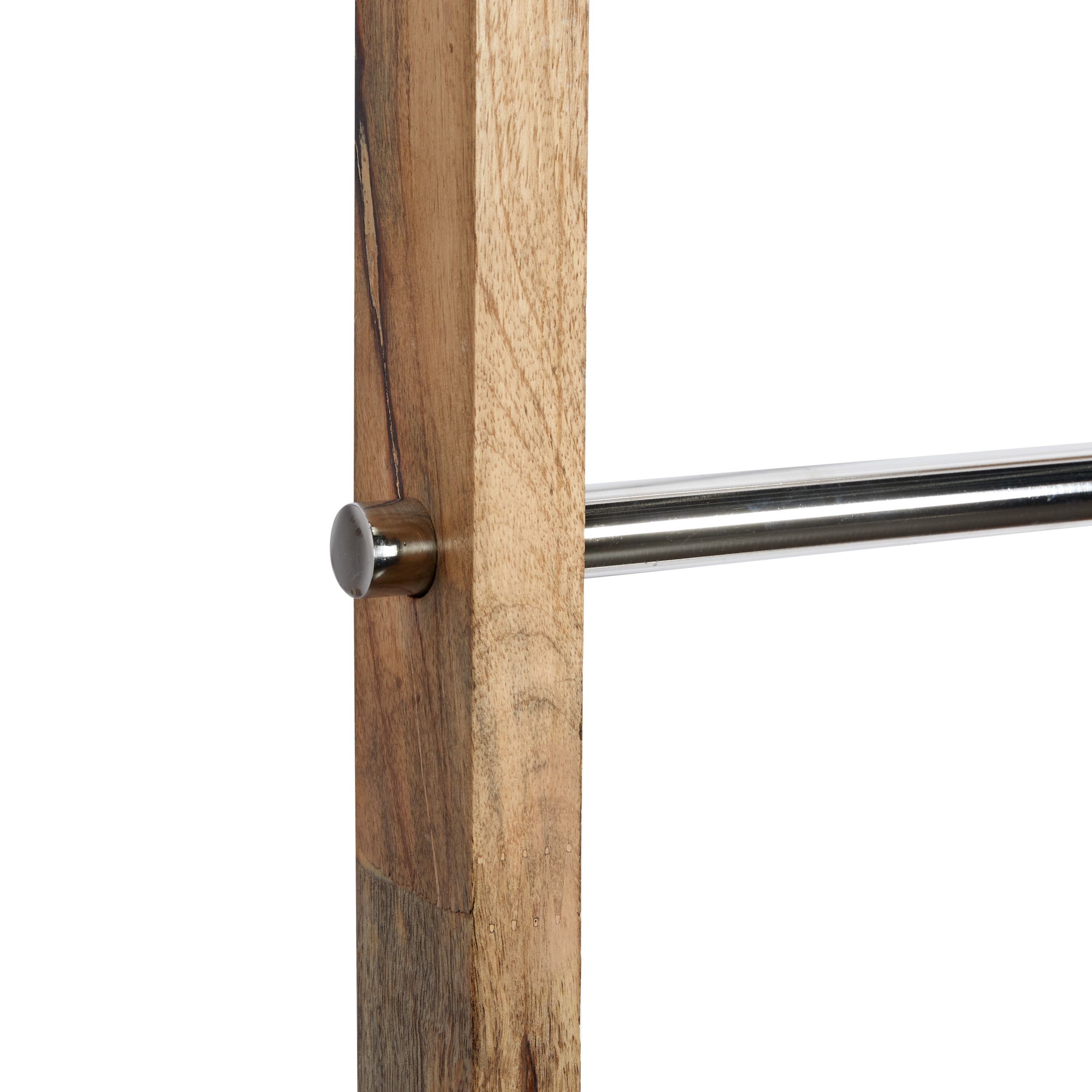 DecMode 72" x 17" Brown Mango Wood Contemporary Ladder