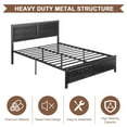 VECELO Queen Size Metal Bed Frame with Wooden Headboard and Footboard