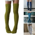 thumbnail image 2 of Thigh High Socks Women Knitted Over the Knee Boot Socks,Winter Warm Leg Warmers, 2 of 6