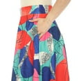 thumbnail image 5 of White Mark Women's Leaf Print Vintage Flared Midi Skirt, 5 of 6