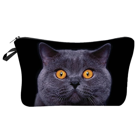 MUSOIE Makeup Bag for Women with Cats Printed Cosmetic Bags Toiletry Storage Bag Purse for Travel