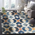 thumbnail image 4 of Area Rugs Indoor Non-Slip Rectangle Rug 2x3 Ft Abstract Geometric Color Block Orange Navy Blue Rug Rubber Backing Floor Mats Non Shedding Home Decor Carpet for Entryway Living Room, 4 of 8