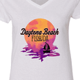 thumbnail image 4 of Inktastic Daytona Beach Florida Sunset Women's V-Neck T-Shirt, 4 of 5