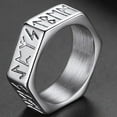 thumbnail image 4 of ChainsHouse Men's Vintage Viking Ring Norse Raven Runes Stainless Steel/Gold Plated/Black Birthday Christmas Valentines Unisex Jewelry Gift, 4 of 7