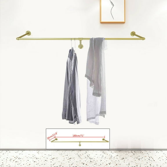 Miumaeov Metal Wall Mounted Clothes Hanging Rack Industrial Pipe Clothing Rack Detachable